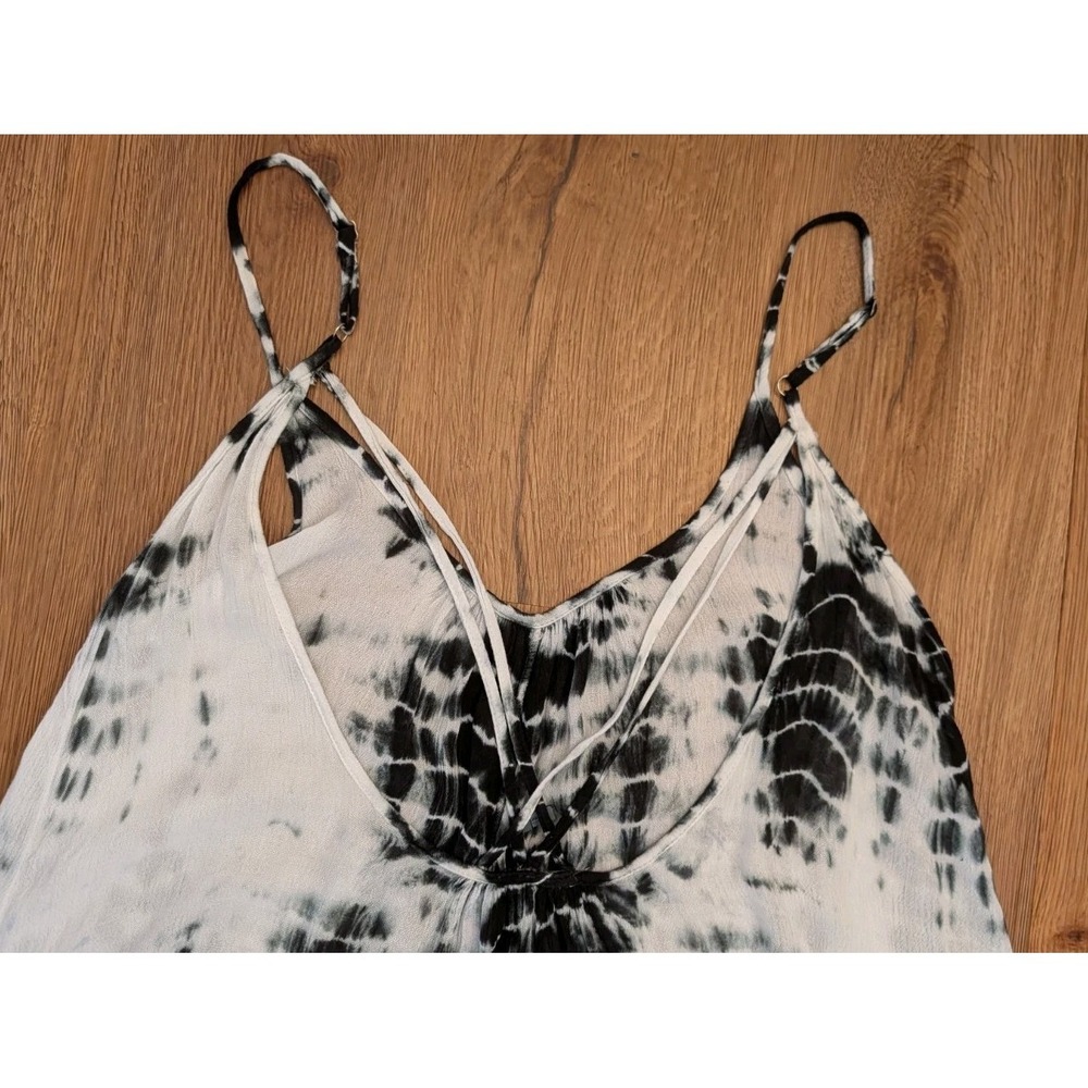 Raviya Oversize Black & White Tye Dye Maxi Dress Size S Boho Beach Whimsy Flowy - Picture 5 of 9
